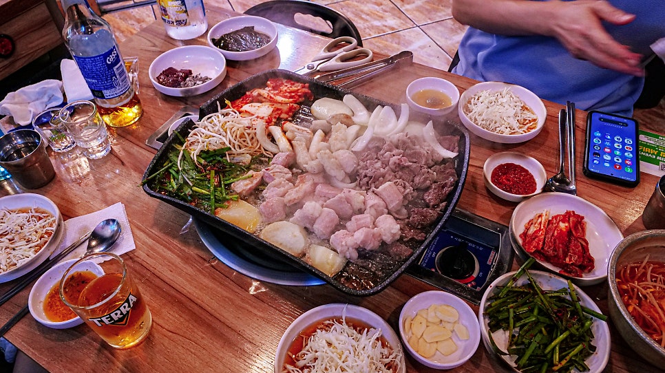삽교소곱창 불판