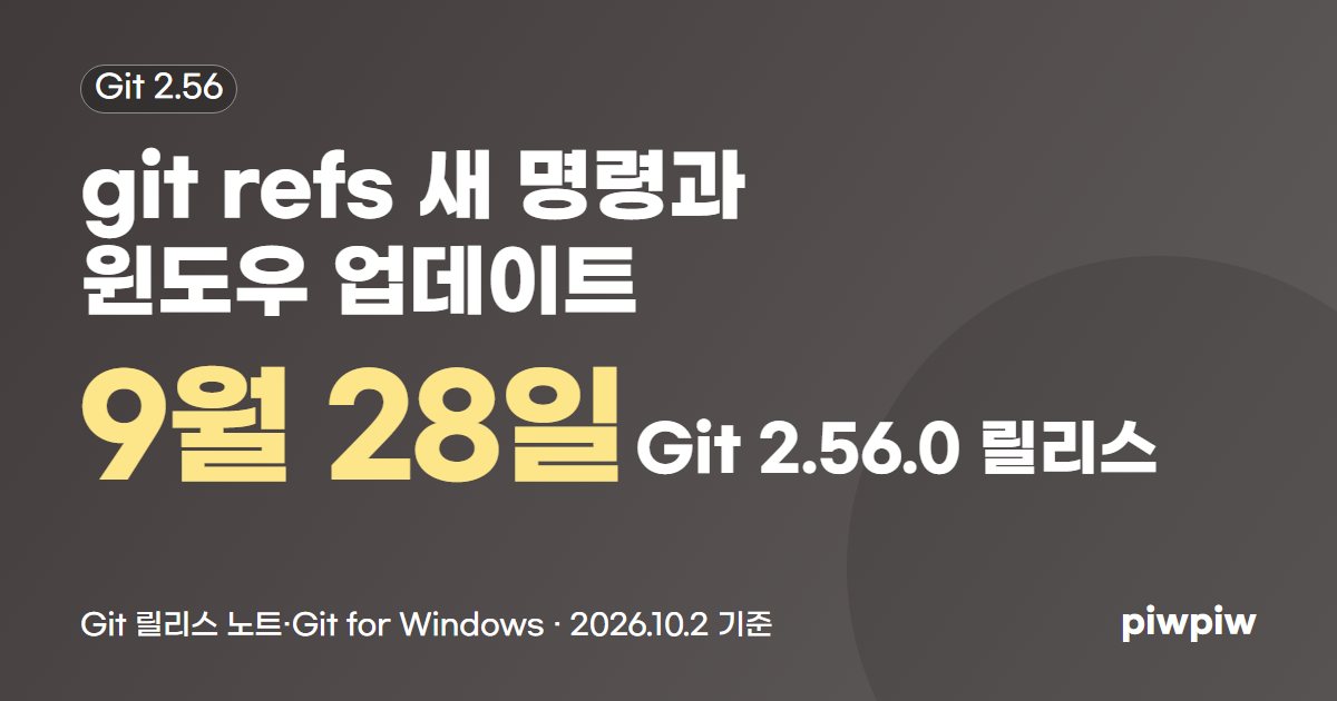 Git 2.56 릴리스, git refs 명령 4개와 윈도우 설치